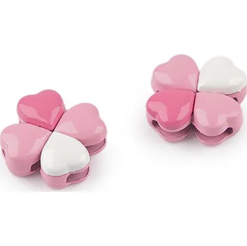Hobby drát Kovový komponent / přívěsek čtyřlístek Ø15 mm Varianta: 2 růžová, Balení: 2 ks