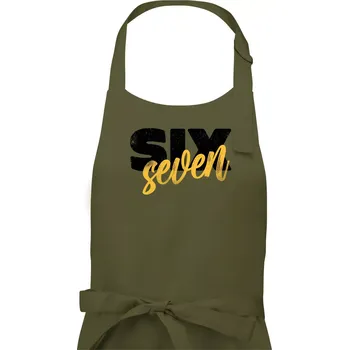 Kuchyňská zástěra Six seven - písmo - Dámská zástěra na vaření - Univerzální velikost ( Khaki )