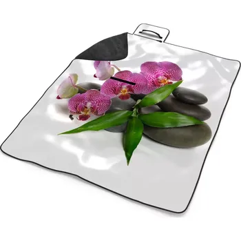 deka Sablio Plážová deka Orchideje a kameny: 200x140 cm