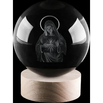 Vánoční dekorace LED svítící skleněná koule Ø10 cm Varianta: 3 transparent svatí, Balení: 1 ks