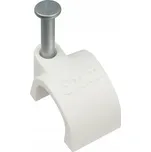 CROWNMAN Držáky kabelů pro kabelové girlandy s hřebíky 12 mm, 100 kusů, bílé