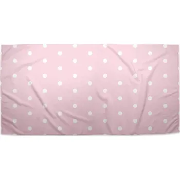 Sablio Ručník Bílé puntíky na růžové - 30x50 cm