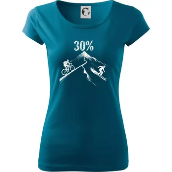 Dámské tričko Narozeniny cyklista a lyžař 30 - Dámské triko Pure - 2XL ( Petrolejová )