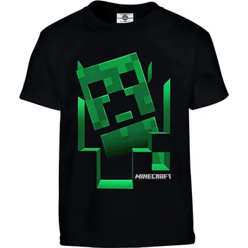 Pánské tričko Tričko Minecraft | Creeper Druh: Dětské, Barva: Černá, Velikost: 110-XS