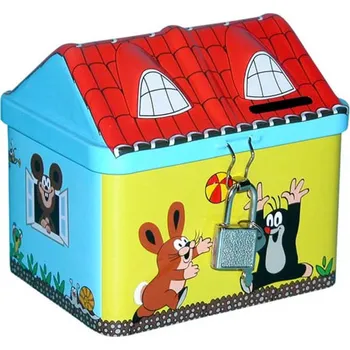 Pokladnička _Ostatní 1_ KRTEK (Krteček) Pokladnička (kasička) Krtek domeček kovová 170801