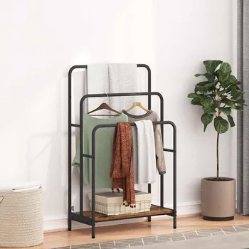 Věšák Stojan na oblečení s policí Staré dřevo 60 x 30 x 100,5 cm