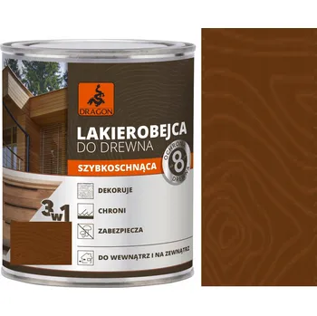 Lak na dřevo Vodou ředitelná lazura Dragon 0,7 l ořech