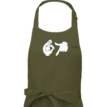 Kuchyňská zástěra 67 - ruce - Pánská zástěra na vaření - Univerzální velikost ( Khaki )