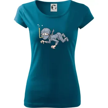 Dámské tričko Potapěč bez vzduchu - Dámské triko Pure - L ( Petrolejová )