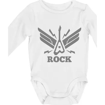 Kojenecký body Rocková kytara křídla - Body kojenecké s dlouhým rukávem - Dlouhý r. do 3 měs ( Bílá )