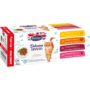 Krmivo pro kočku Butcher's Cat Delicious Dinners kuřecí výběr v želé 40x 100 g