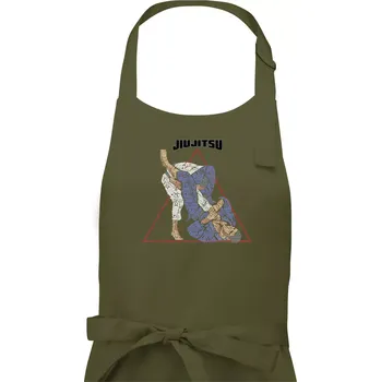 Kuchyňská zástěra Jiu jitsu triangle - Pánská zástěra na vaření - Univerzální velikost ( Khaki )