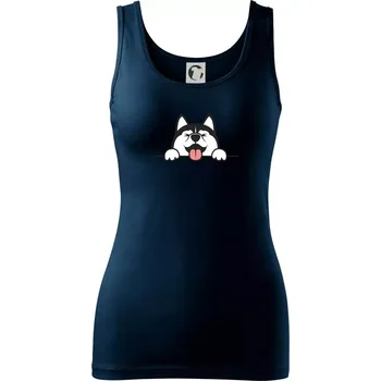 Dámské tričko Husky veselý - Dámské tílko - 2XL ( Námořní modrá (velmi tmavá - téměř černá) )