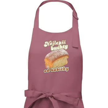Kuchyňská zástěra Nejlepší buchty od babičky - Dámská zástěra na vaření - Univerzální velikost ( Starorůžová )