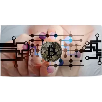 Osuška Sablio Ručník Bitcoin - 50x100 cm