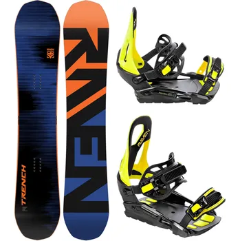Snowboard RAVEN Snowboard set Raven Trench Carbon + vázání Raven S230 154cm ORANŽOVÁ|ZELENÁ|ČERNÁ 2023