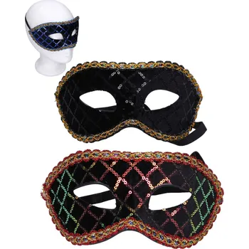 Karnevalová maska _Ostatní 1_ KARNEVAL Maska škraboška třpytivá s flitry na obličej 3 barvy w045139