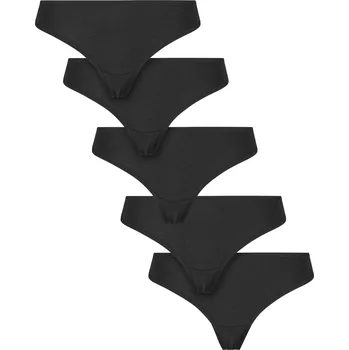 Kalhotky Urban Classics Dámská bavlněná tanga – 5 kusů Barva: Černá, Velikost: XL