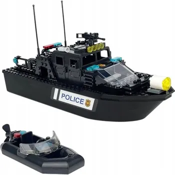 ostatní stavebnice Stavebnice Motorówka Policyjna z Pontonem – 92 dílů