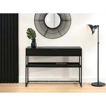 Konferenční stolek Konzolový stolek NIRAI s policí a šuplíkem - černý