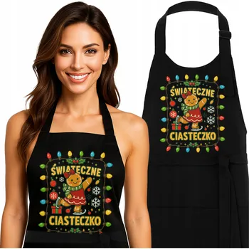 Kuchyňská zástěra KUCHYŇSKÁ ZÁSTĚRA VÁNOČNÍ VÁNOCE VÁNOČNÍ KOLÁČKY DÁREK