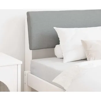 Čalouněné čelo postele Světle šedá 90 cm Masivní borové dřevo