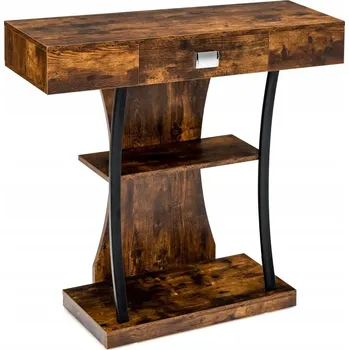 Konferenční stolek Konzolový Stolek Costway odstíny hnědé matné 91 x 88 x 30 cm