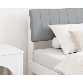 Ložnice Čalouněné čelo postele Světle šedá 90 cm Masivní borové dřevo