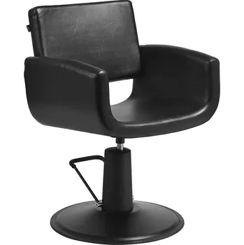 Kadeřnické křeslo Kadeřnické křeslo Mataro - černé s černou kulatou podstavou