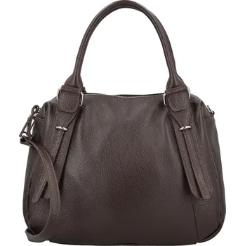 Kabelka Módní dámská kožená kabelka do ruky Hannah, tmavě hnědá