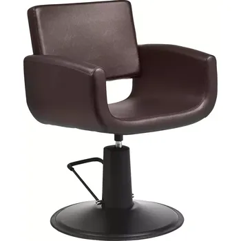 Kadeřnické křeslo Kadeřnické křeslo Mataro - hnědé s černou kulatou podstavou