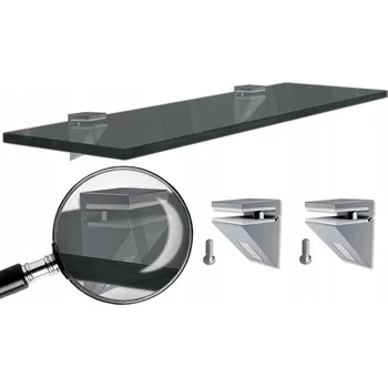 Koupelnový nábytek Skleněná police 60 cm Grafitová kování chrom