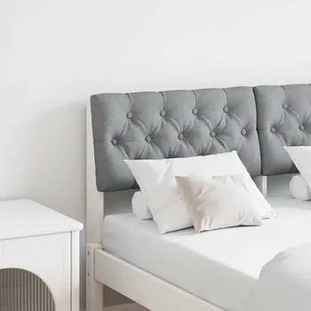 Čalouněné čelo postele Světle šedá 120 cm Masivní borové dřevo