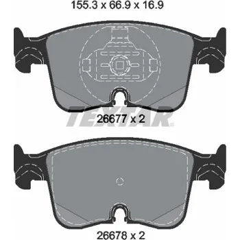 Brzdová destička Sada brzdových destiček, vždy 4 kusy v sadě TEXTAR 2667701