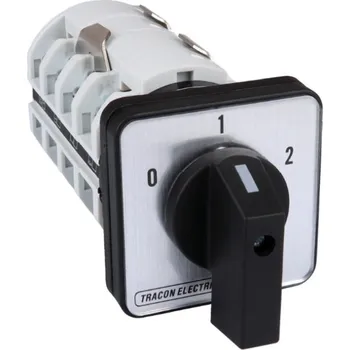 spínač Vačkový přepínač motoru Dahlander Tracon TKM-12/D 400V, 50Hz, 125A, 30kW, 88×88mm (Tracon TKM-12/D)