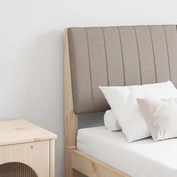 Postel Čalouněné čelo postele Taupe 140 cm Masivní borové dřevo