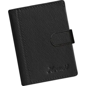 Obal na doklad Černá elegantní kožená dokladovka se zapínáním Mercucio