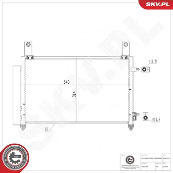 Ventilátor topení a klimatizace Kondenzátor klimatizace ESEN SKV 86SKV255