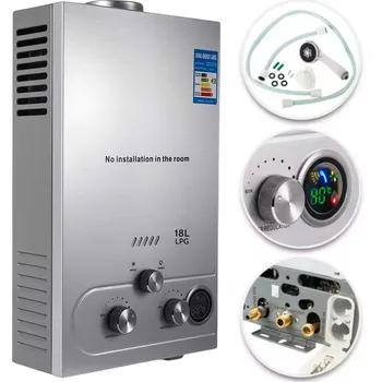 Bojler Průtokový ohřívač vody na LPG (propan-butan) s sprchou, 8 l, 16 kW