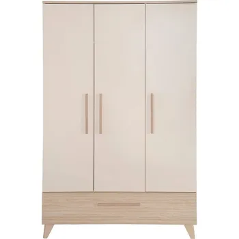 Šatní skříň Krémová/v přírodní barvě dětská šatní skříň v dekoru dubu 118x190x52 cm Sidney – Roba ID_1786654