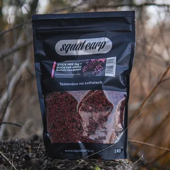 Návnadová surovina Squat Carp Stick Mix 1kg + booster 100ml Příchuť: Bloody Mulberry