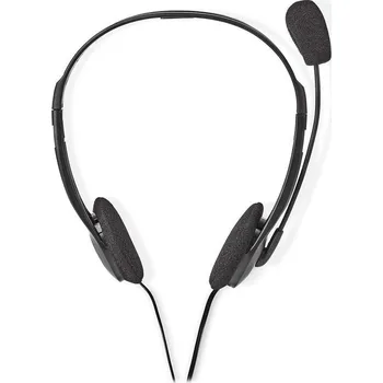 Sluchátka NEDIS headset CHST100BK/ drátová sluchátka + mikrofon/ 2x 3,5 mm jack/ kabel 2 m/ černý