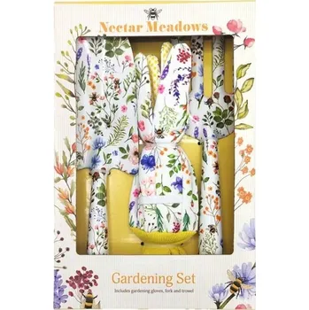 Vrták Zahradní sada 3 ks - lopatka, rukavice a vidličky - Nectar Meadows