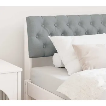 Čalouněné čelo postele Světle šedá 90 cm Masivní borové dřevo