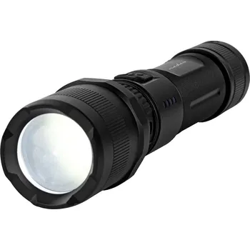 Svítilna NEDIS LED svítilna/ napájení z baterie/ 3,7 V DC/ 10 W/ 1000 lm/ dosah 110 m/ černá