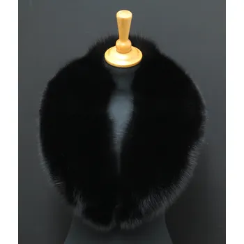 Špongr Kožešinový límec z barvené polární lišky L222 černý