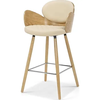 Barová židle Designová barová židle RAWAN - dub / krémová