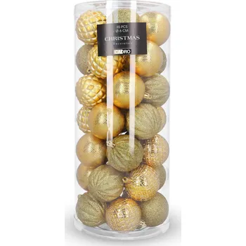 Vánoční dekorace Bombki choinkowe złote 6 cm 35 szt nietłukące velká sada lesklé matné třpytivé