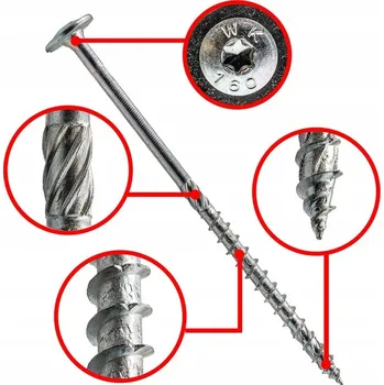 Vrut Tesařský vrut s plochou hlavou WKCP-B 8x80 5 ks