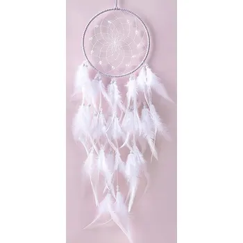 Lapač snů LAPAČ SNŮ MARKAMA RUČNĚ VYROBENÝ S PŘÍRODNÍMI PÉRY 65 cm SKVĚLÉ ZPRACOVÁNÍ